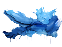 AI generated Blue Paint Brush Isolated on Transparent Background. Blue Dye. Generative Ai png