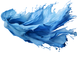 ai genererad blå måla borsta isolerat på transparent bakgrund. blå färga. generativ ai png