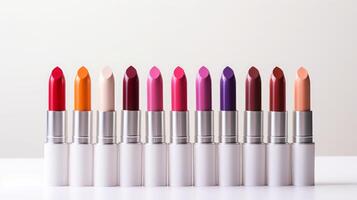 AI generated Colorful Lipsticks in Vibrant Background photo