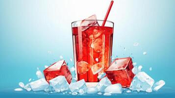 AI generated Refreshing Drink with Ice photo