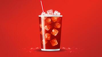 AI generated Refreshing Drink with Ice photo