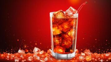 AI generated Refreshing Drink with Ice photo