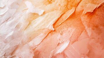 AI generated abstract background with a crumpled piece of orange silk fabric photo