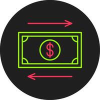 Cash Flow Glyph Circle Icon vector
