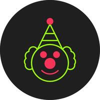 Clown Glyph Circle Icon vector