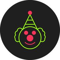 Clown Glyph Circle Icon vector