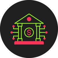Banking System Glyph Circle Icon vector