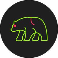 Bear Glyph Circle Icon vector