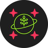 Planet Glyph Circle Icon vector