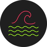 Wave Glyph Circle Icon vector