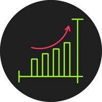 Bar Chart Glyph Circle Icon vector