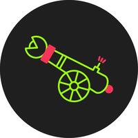 Human Cannonball Glyph Circle Icon vector