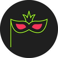 carnaval máscara glifo circulo icono vector