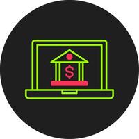 Online Banking Glyph Circle Icon vector