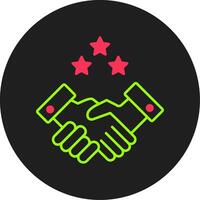 Partnership Handshake Glyph Circle Icon vector