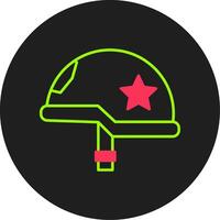 Helmet Glyph Circle Icon vector