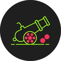 Cannon Glyph Circle Icon vector