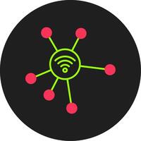 Network Glyph Circle Icon vector