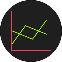 Line Chart Glyph Circle Icon vector