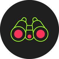 Binoculars Glyph Circle Icon vector