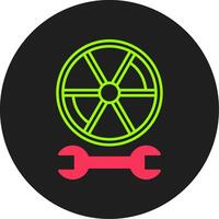 Tire Glyph Circle Icon vector