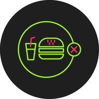 No Junk Food Glyph Circle Icon vector