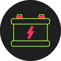 Car Battery Glyph Circle Icon vector