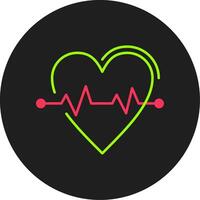 Heart Rate Glyph Circle Icon vector