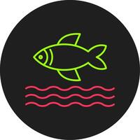 Fish Glyph Circle Icon vector