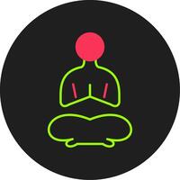 Yoga Glyph Circle Icon vector