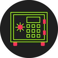 Safety Box Glyph Circle Icon vector