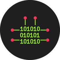 Binary Code Glyph Circle Icon vector