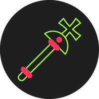 Scepter Glyph Circle Icon vector