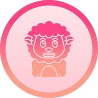 Shocked solid circle gradeint Icon vector