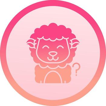 Thinking solid circle gradeint Icon vector