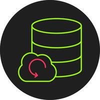 Backup Glyph Circle Icon vector
