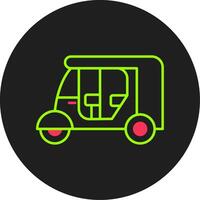 Rickshaw Glyph Circle Icon vector