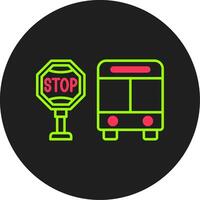 Bus Stop Glyph Circle Icon vector