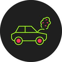 Broken Car Glyph Circle Icon vector