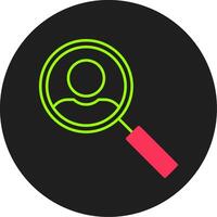 Search User Glyph Circle Icon vector