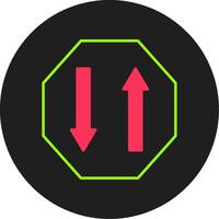 Two Way Glyph Circle Icon vector