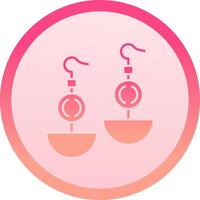 Earrnings solid circle gradeint Icon vector
