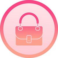 bolso sólido circulo grado icono vector