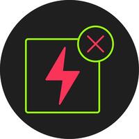 No Electricity Glyph Circle Icon vector