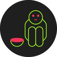 Hunger Glyph Circle Icon vector