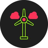 Wind Turbine Glyph Circle Icon vector