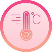 temperatura sólido circulo grado icono vector