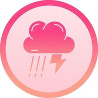 Thunder strom solid circle gradeint Icon vector