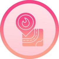 Fire solid circle gradeint Icon vector