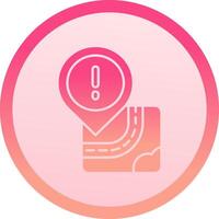 Warning solid circle gradeint Icon vector